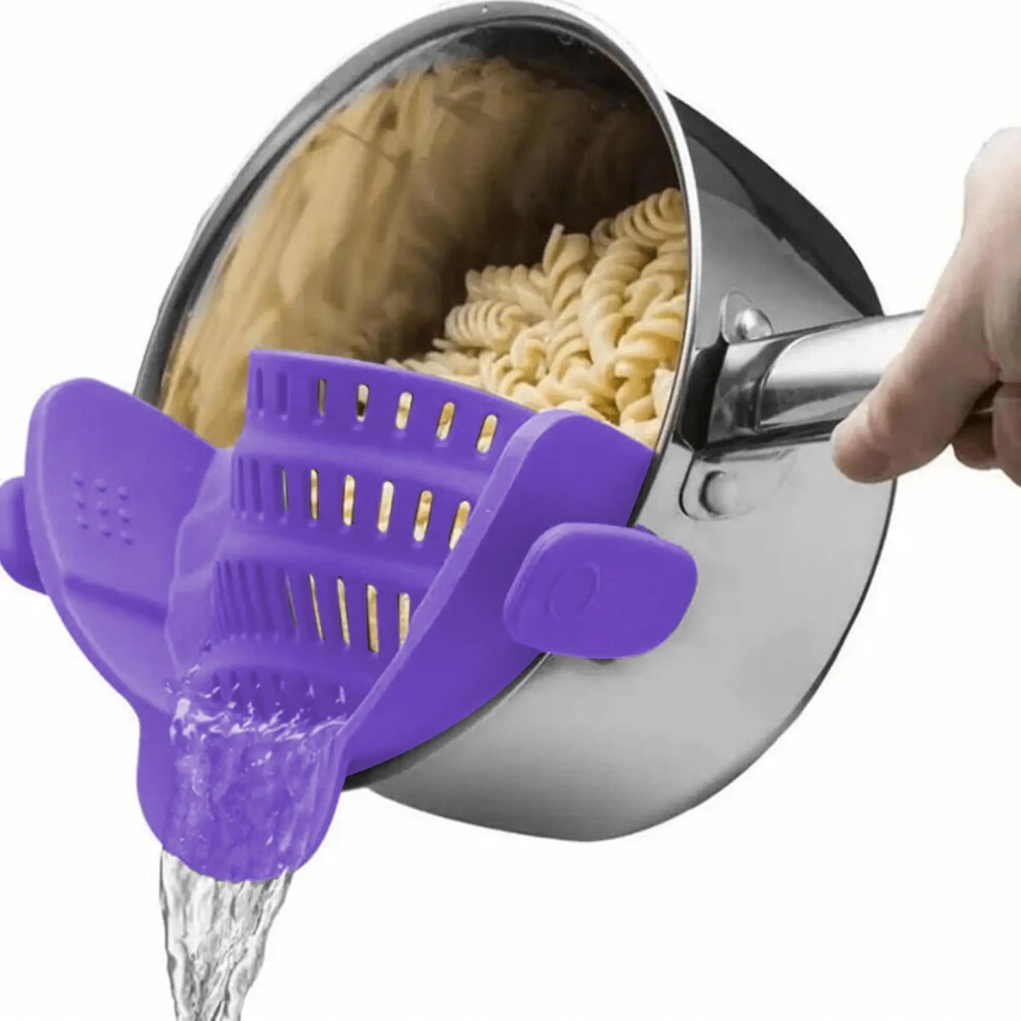 Adjustable Clip-On Silicone Pot Strainer – Fits Pans, Pots & Bowls