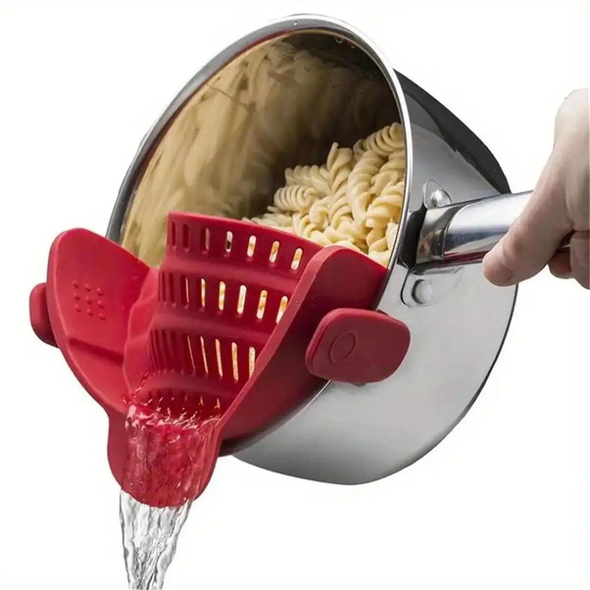 Adjustable Clip-On Silicone Pot Strainer – Fits Pans, Pots & Bowls