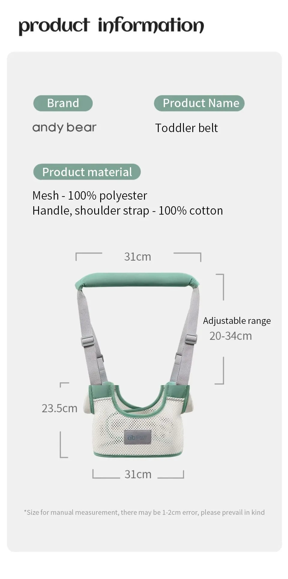 Baby Walking Harness – Infant Learning Support Belt