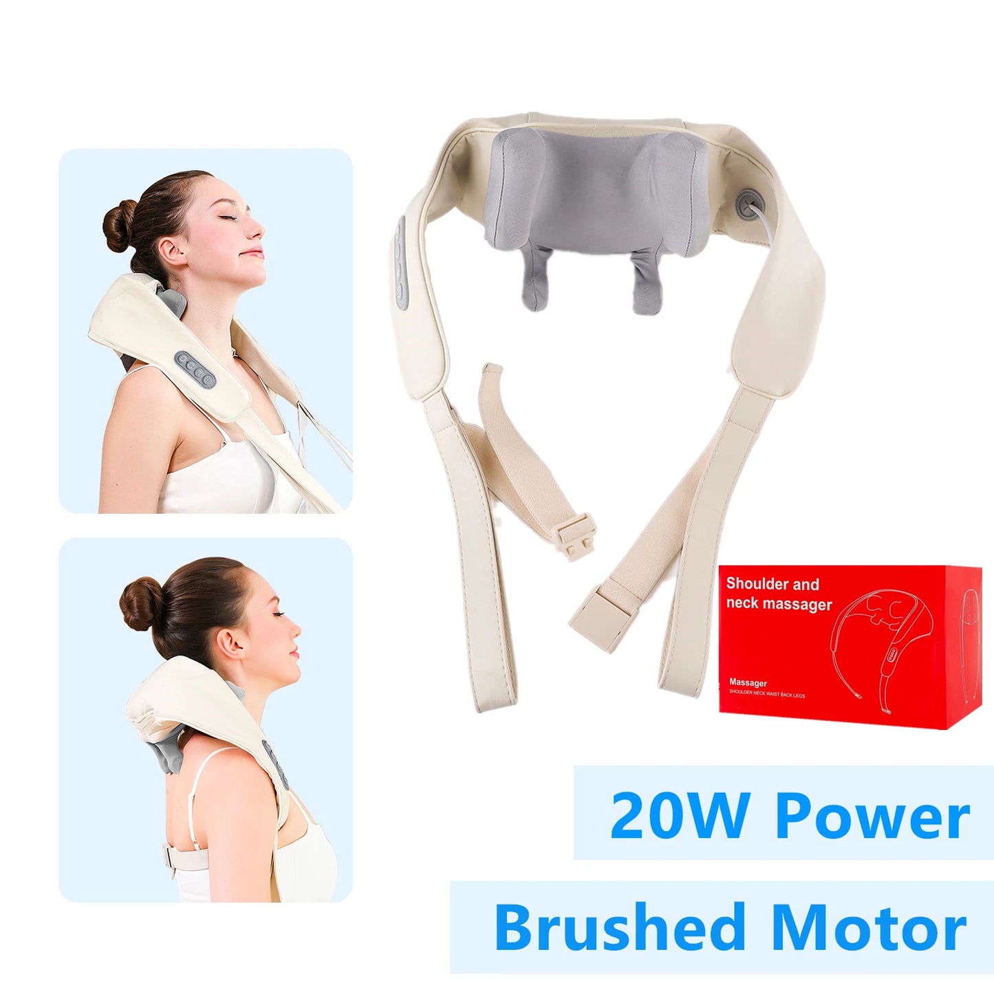 Electric Neck & Shoulder Massager 26W with Heat Therapy