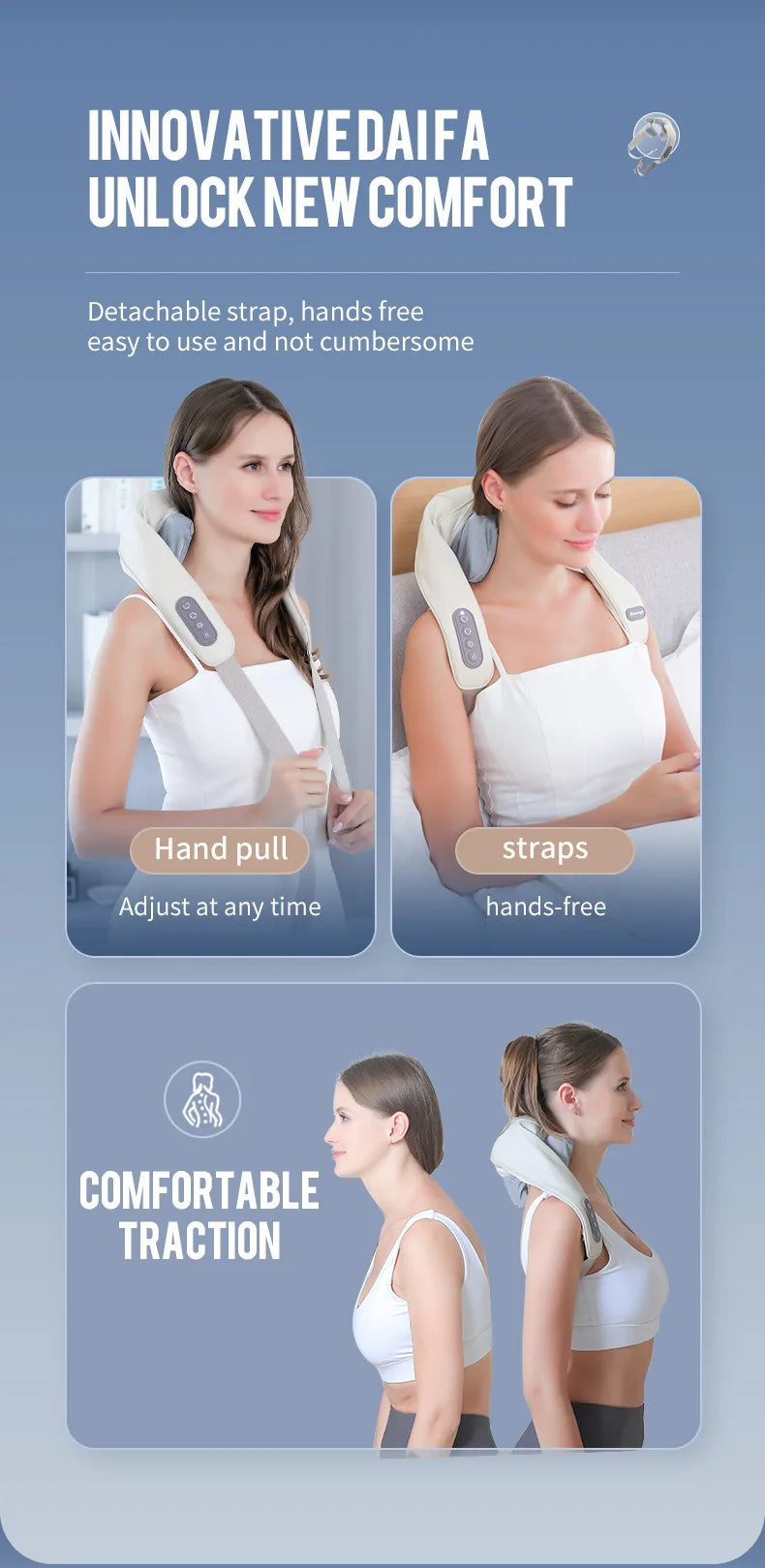 Electric Neck & Shoulder Massager 26W with Heat Therapy