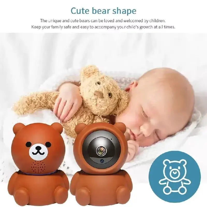 5MP Baby Security Camera WiFi IP, Bear CCTV Surveillance.