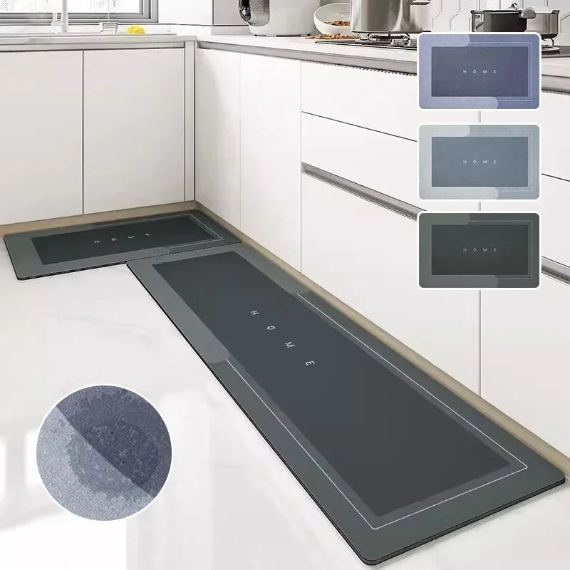 Diatomite Non-Slip Kitchen Rug – Super Absorbent Long Floor Mat