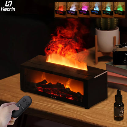 Flame Essential Oil Diffuser & Air Humidifier – Aromatherapy with Night Light