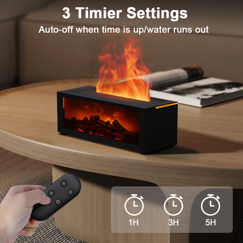 Flame Essential Oil Diffuser & Air Humidifier – Aromatherapy with Night Light