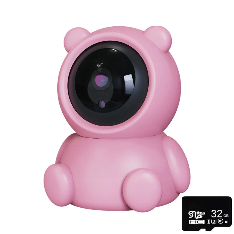 5MP Baby Security Camera WiFi IP, Bear CCTV Surveillance.