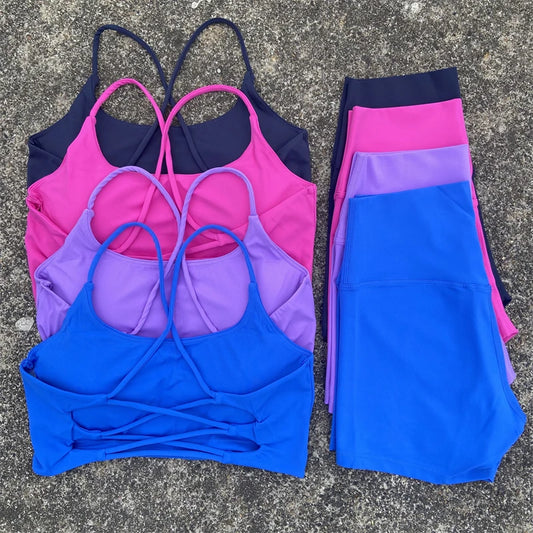 2 Piece Yoga Shorts Set Gym Sports Set Women fitness.