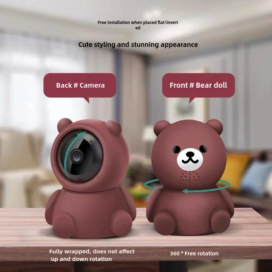 5MP Baby Security Camera WiFi IP, Bear CCTV Surveillance.